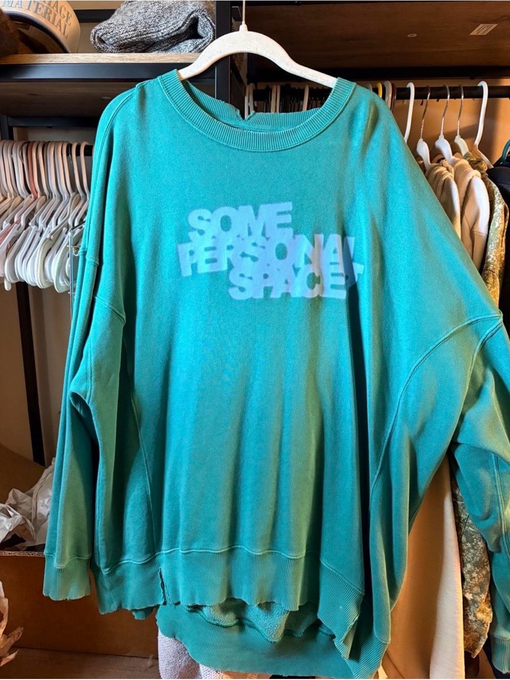 Some Personal Space Green Crewneck Sweatshirt - Women